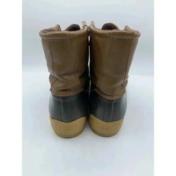 Sperry Port Boots Youth Boys 5 M Brown Leather Duck Rain Lace Up Ankle Outdoors - Picture 2 of 8